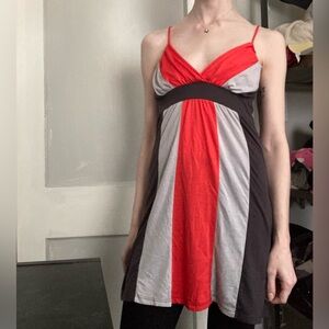 Medium Wet Seal Red Orange/Gray/Dark Gray Dress